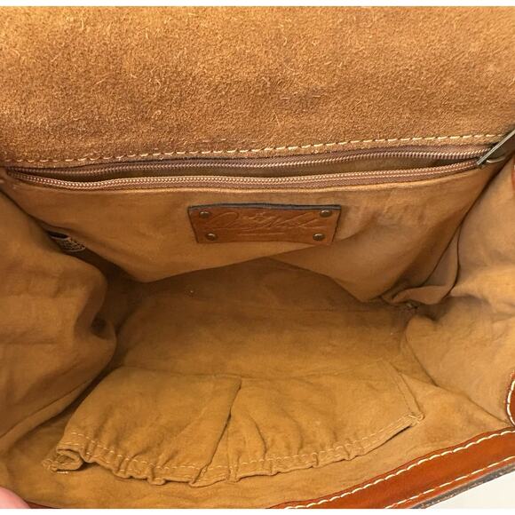 Patricia Nash Brown Tooled Italian Leather Crossbody Bag Western Style Clasp - Picture 13 of 16